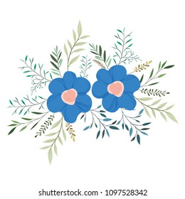 flower and leafs decorative icon