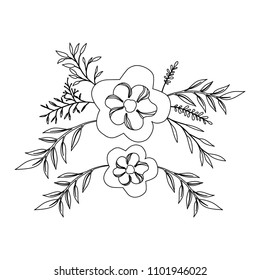 flower and leafs decorative icon