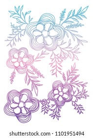 flower and leafs decorative icon