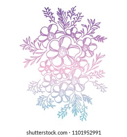 flower and leafs decorative icon