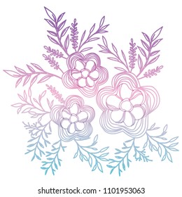 flower and leafs decorative icon