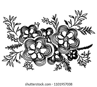 flower and leafs decorative icon