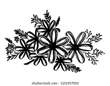 flower and leafs decorative icon
