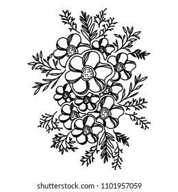 flower and leafs decorative icon