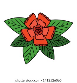 flower and leafs decorative icon