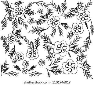 flower and leafs decorative pattern background