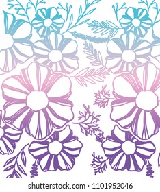 flower and leafs decorative pattern background