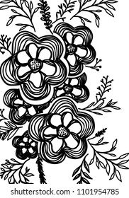 flower and leafs decorative pattern background
