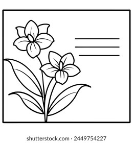 flower and leaf's decorative square frame illustration vector