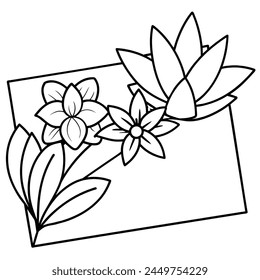 flower and leaf's decorative square frame illustration vector