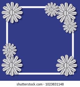 flower and leafs frame decoration