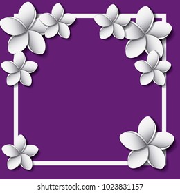 flower and leafs frame decoration