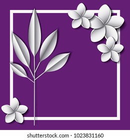 flower and leafs frame decoration