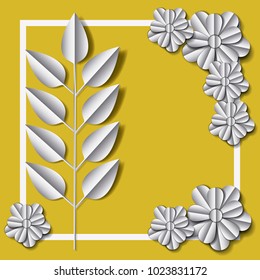 flower and leafs frame decoration