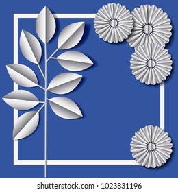 flower and leafs frame decoration