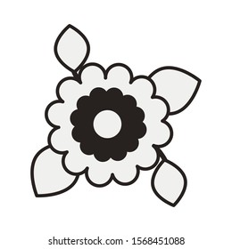 flower and leafs garden icon vector illustration design