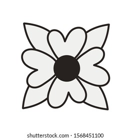 flower and leafs garden icon vector illustration design