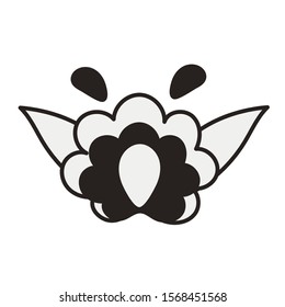 flower and leafs garden icon vector illustration design