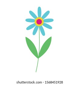 flower and leafs garden icon vector illustration design