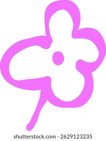 Flower Leafs Hand Drawn Neon Colors