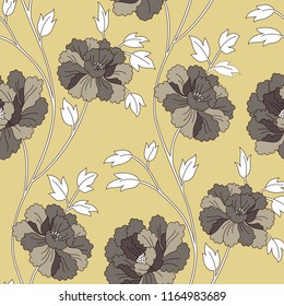 Flower and Leaves With Background Design