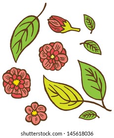 flower and leaves design element