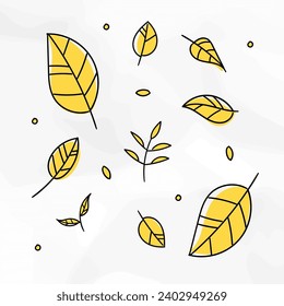 Flower and Leaves Doodles Colored