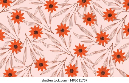 flower and leaves floral pattern 