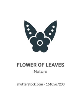 Flower of leaves glyph icon vector on white background. Flat vector flower of leaves icon symbol sign from modern nature collection for mobile concept and web apps design.