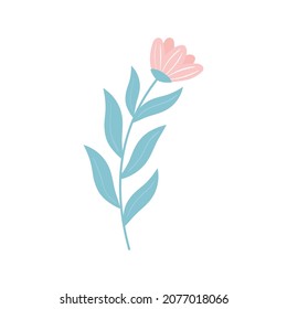 flower and leaves icon flat