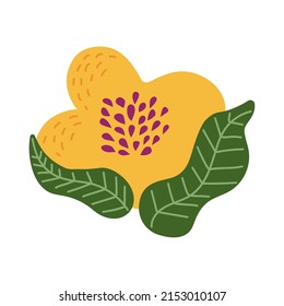 flower and leaves icon flat
