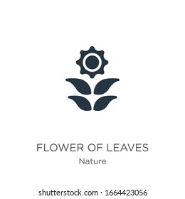Flor de hojas vectorial. Flor plana y moderna de hojas icono de la colección natural aislada en fondo blanco. La ilustración vectorial se puede utilizar para diseño gráfico web y móvil, logotipo, eps10