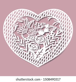 Flower  leaves Laser cutting template for decoration, wedding cards, invitations, interior decorative elements.