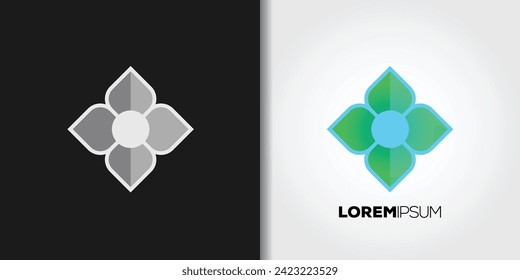 flower leaves logo set vector