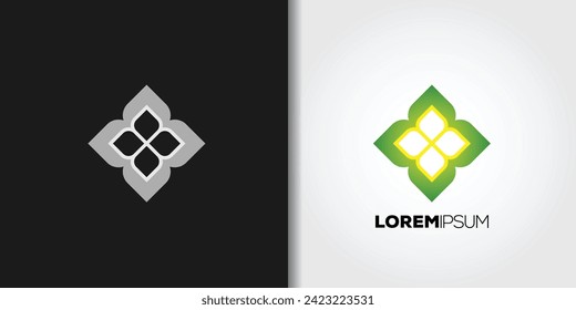 flower leaves logo set vector