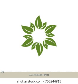 Flower Leaves Ornamental Vector Logo Template Illustration Design. Vector EPS 10.