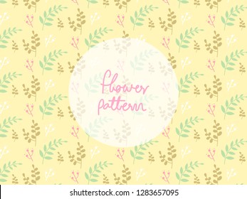Flower and leaves pastel pattern background; autumn, sweet, cozy, cute, wedding card, invitation card