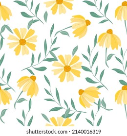 flower and leaves pattern. colorful background,Spring season concept background design.