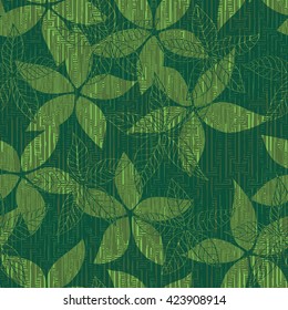 Flower and leaves pattern seamless vector background tile