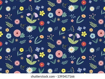 Flower and leaves pattern wallpaper. (This is not seamless.)