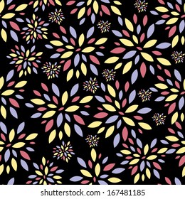 Flower Leaves Seamless Pattern Background Vector Illustration