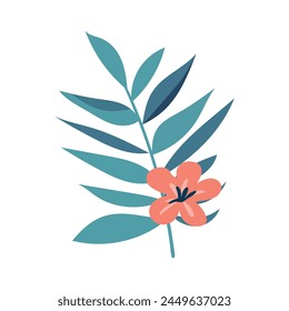 Flower leaves summer card elements spring illustration
