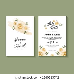 Flower and leaves vector decorative greeting card or invitation design background
