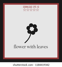 flower with leaves vector icon