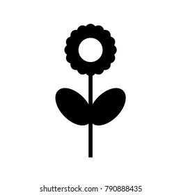 flower with leaves vector icon