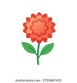 Uma flor com folhas ilusão de vetor