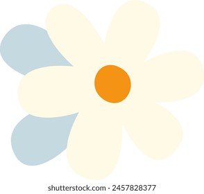 Flor Con Hojas Ilustración vectorial