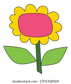 A flower with leaves vector illustration