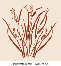 Blume und Blätter, Vektorgrafik. Tropische Sommerpflanze. Vektortropische Blätter. Botanische abstrakte Kunst.