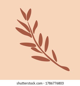 Flower and leaves vector illustration. Summer tropical plant. Vector tropical leaves. Botanical abstract art.